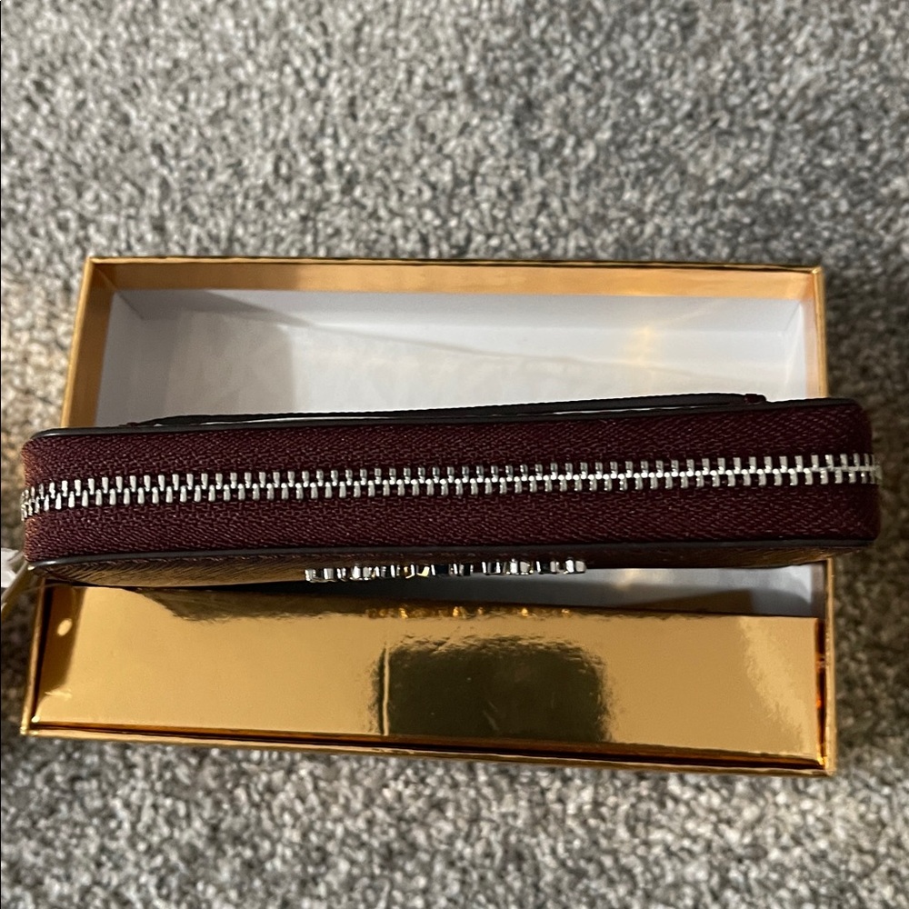 Michael Kors Deep Red Zip Wallet - Picture 6 of 7
